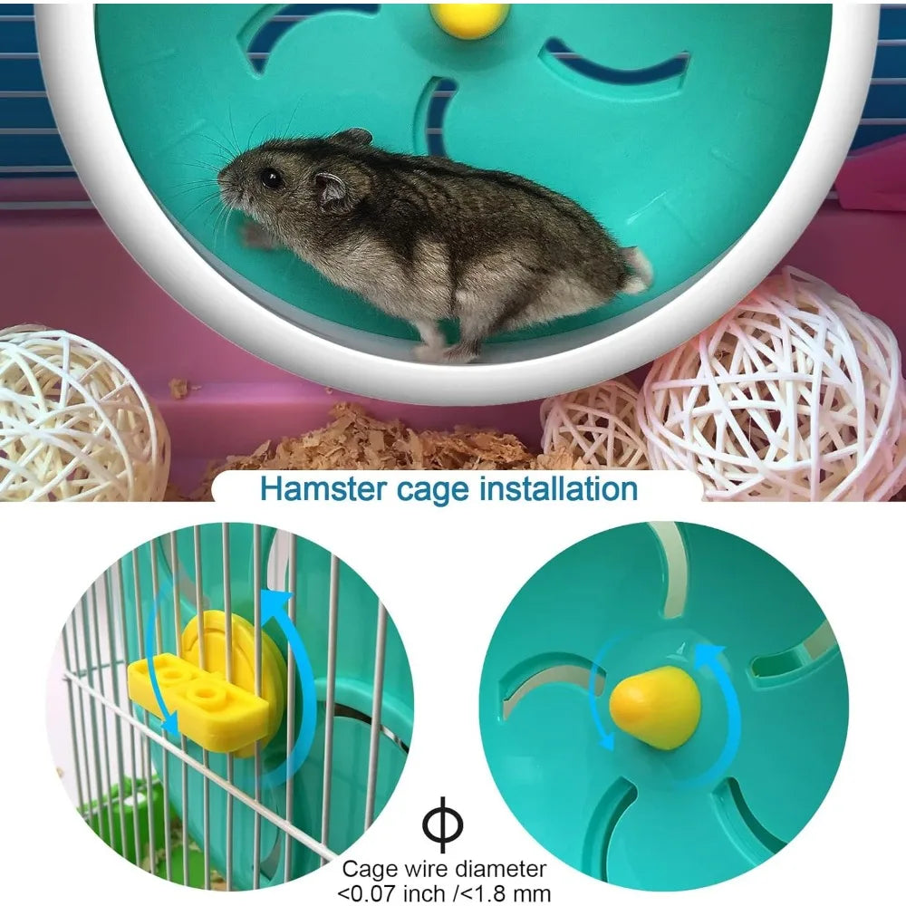 Hamster Silent Wheel Quiet Running Wheel Adjustable Stand