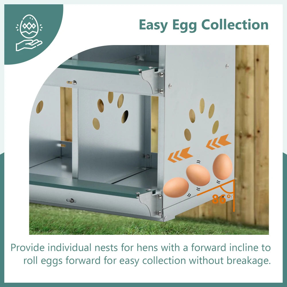 Chicken House 6 Chamber Metal Chicken House Galvanized Steel Hen House Chicken Coop Farm