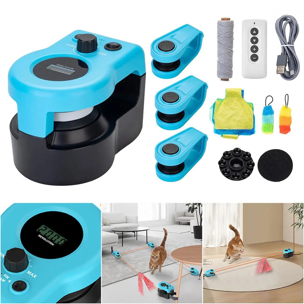 Interactive Cat Toy Chase Run Exercise Mental Stimulation Cat Treadmill Adjustable Speed Kitten Toy