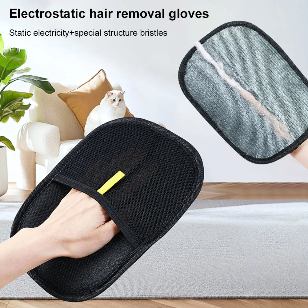 Double Sided Pet Hair Removal Gloves Deshedding Brush For Cat Dog Grooming