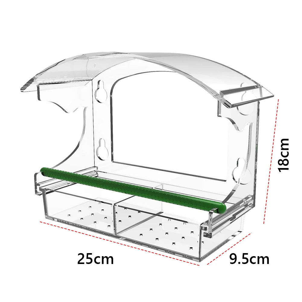 Acrylic Window Bird Feeder With 4 Suction Cups For Outdoors