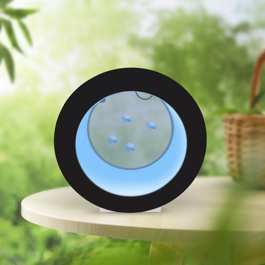 Round Fish Tank Desktop Jellyfish Aquarium Intelligent Filtration Remote Control Night Light 18L