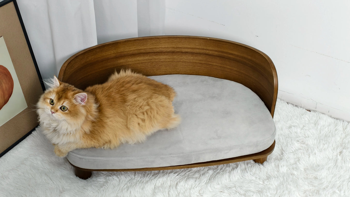 BingoPaw S/M Elevated Cat Bed Wooden Indoor Pet Sofa Chair