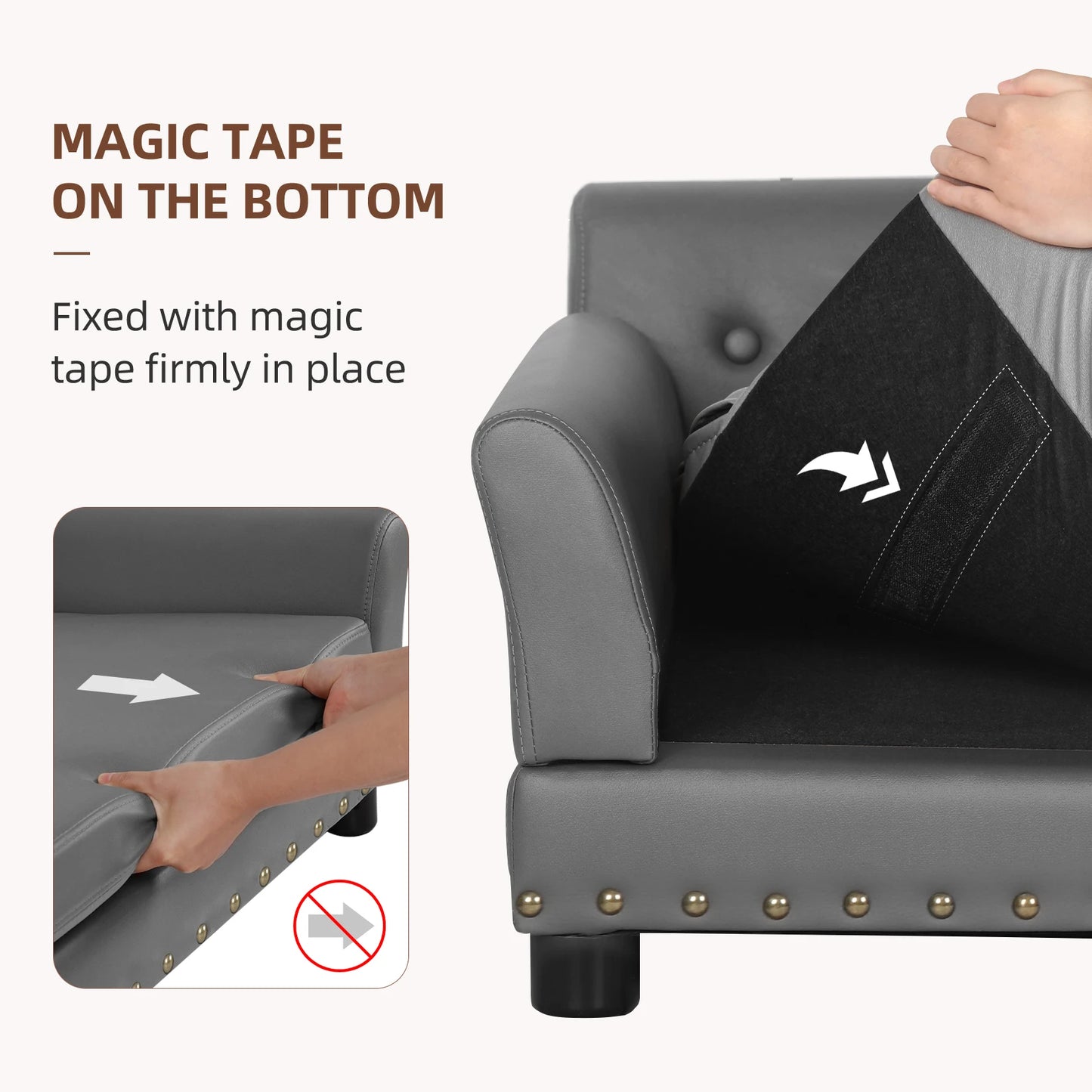 Elevated Dog Bed Sofa Microfiber Leather Cover Luxurious Extra Large Pet Snuggle Lounge Chair