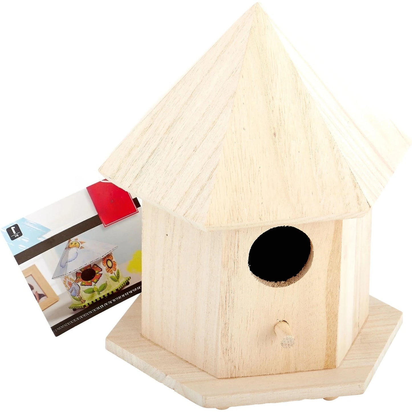 Unpainted Wooden Bird House Kit For DIY Painting And Outdoor Decor For Kids