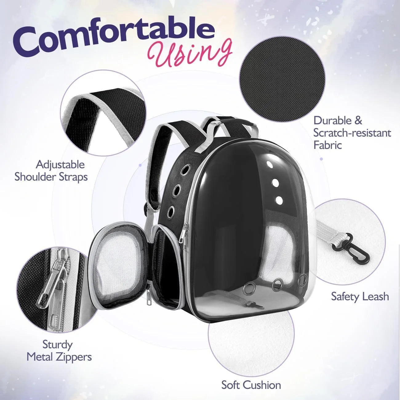 Backpack Carrier Bubble Carrying Bag for Small Dogs Cats