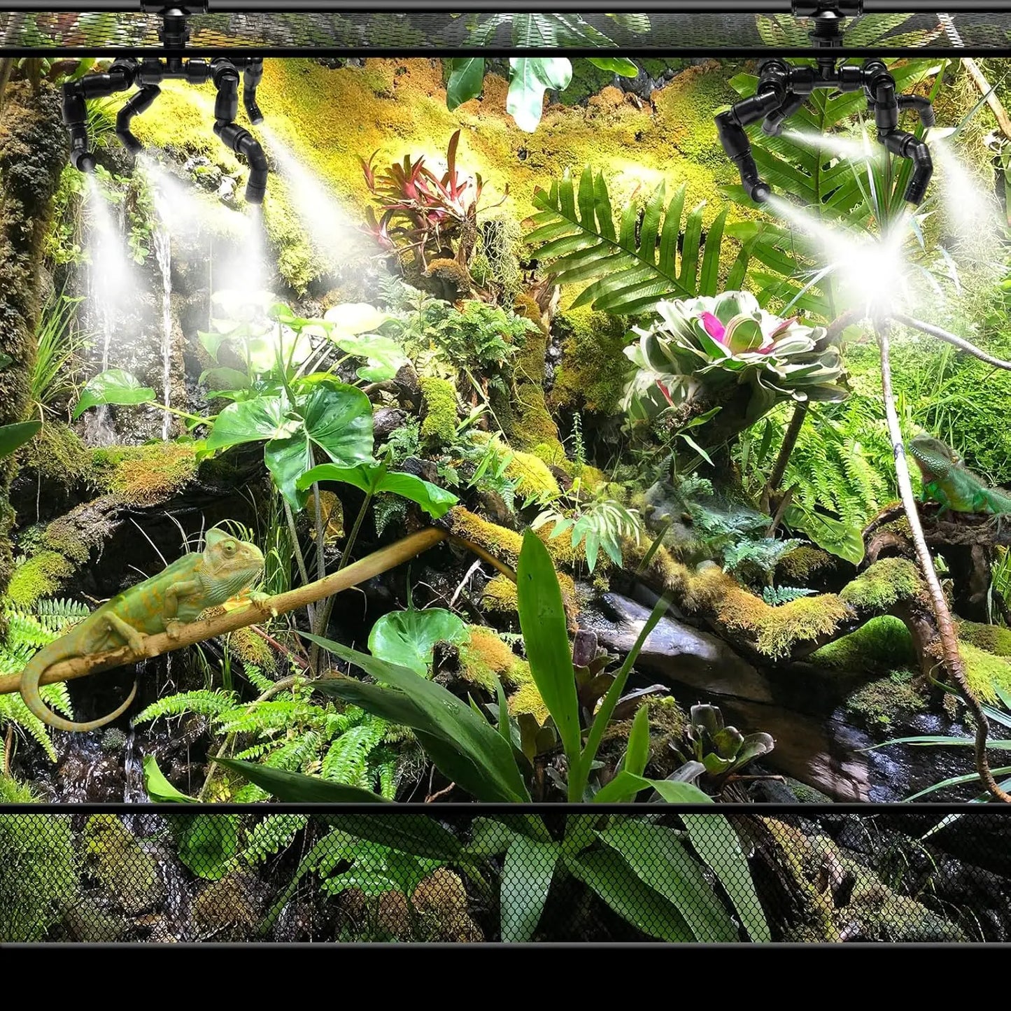 360 Degree Rotating Reptile Fogger Mist Sprinkler Terrarium Nozzle Adjustable Greenhouse Irrigation Pet Cooling System Sprayer