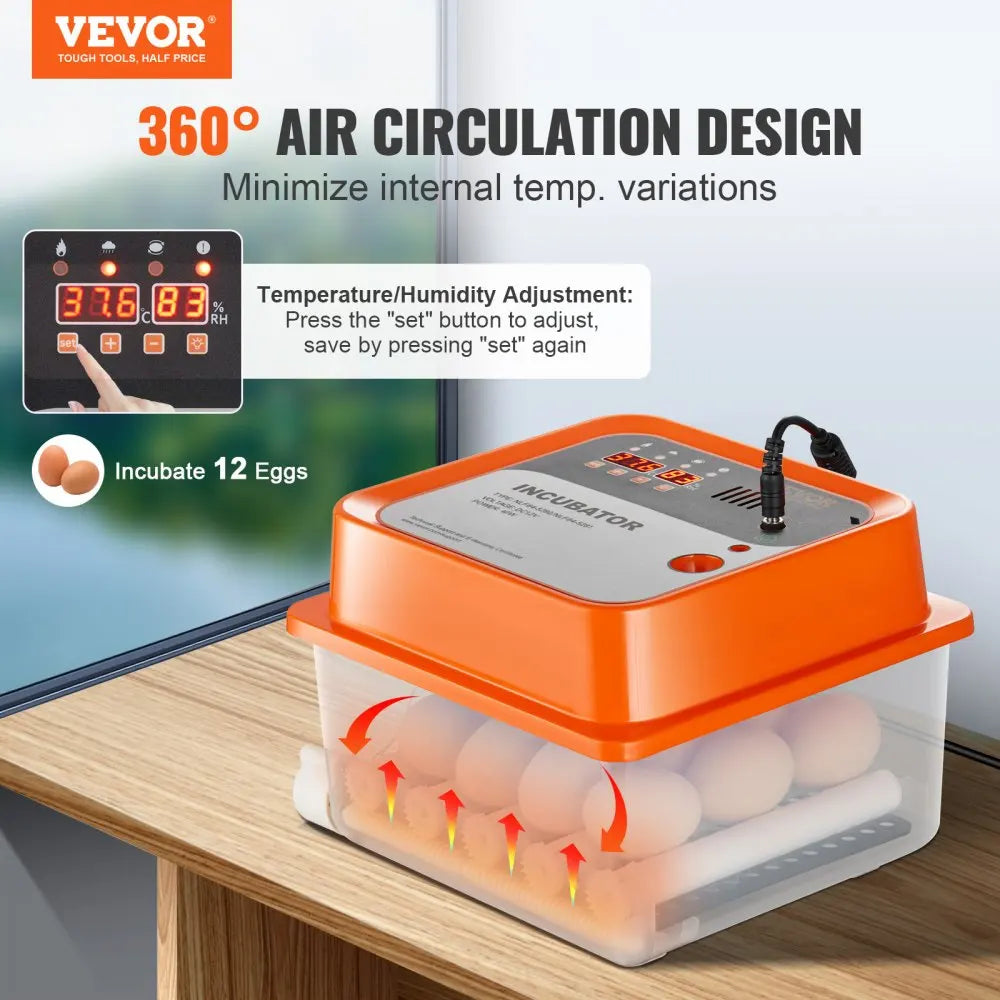 VEVOR Egg Incubator Automatic Egg Turner with Temperature Control