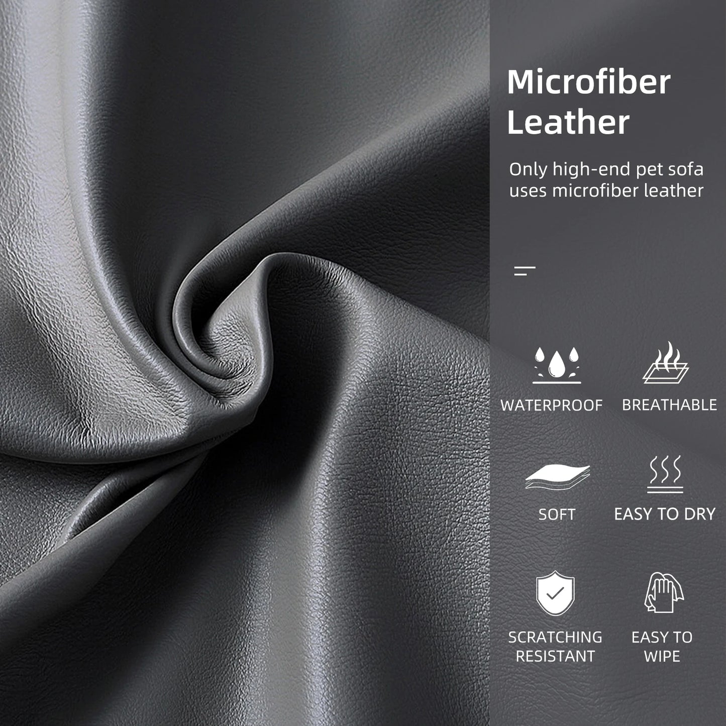 Elevated Dog Bed Sofa Microfiber Leather Cover Luxurious Extra Large Pet Snuggle Lounge Chair