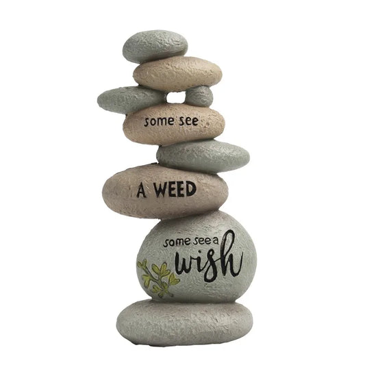 Garden Stones Outdoor Decor Stacked Rocks Resin Cairn Stones Statue for Japanese Zen Garden Decor and Fish Tank Aquarium