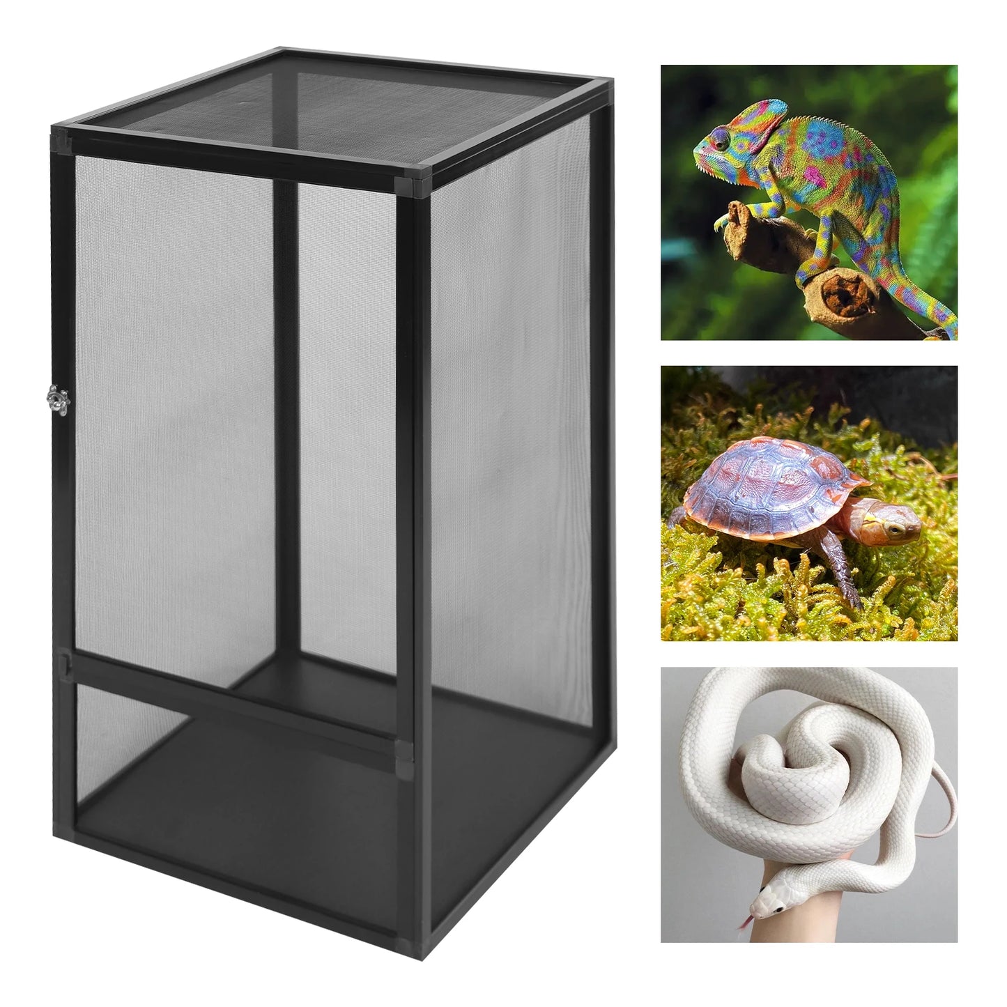 Aluminum Alloy Reptile Feeding Box Terrarium 45x45x80cm