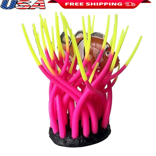 Multicolor Silicone Anemone Ornament With Moving Tentacles