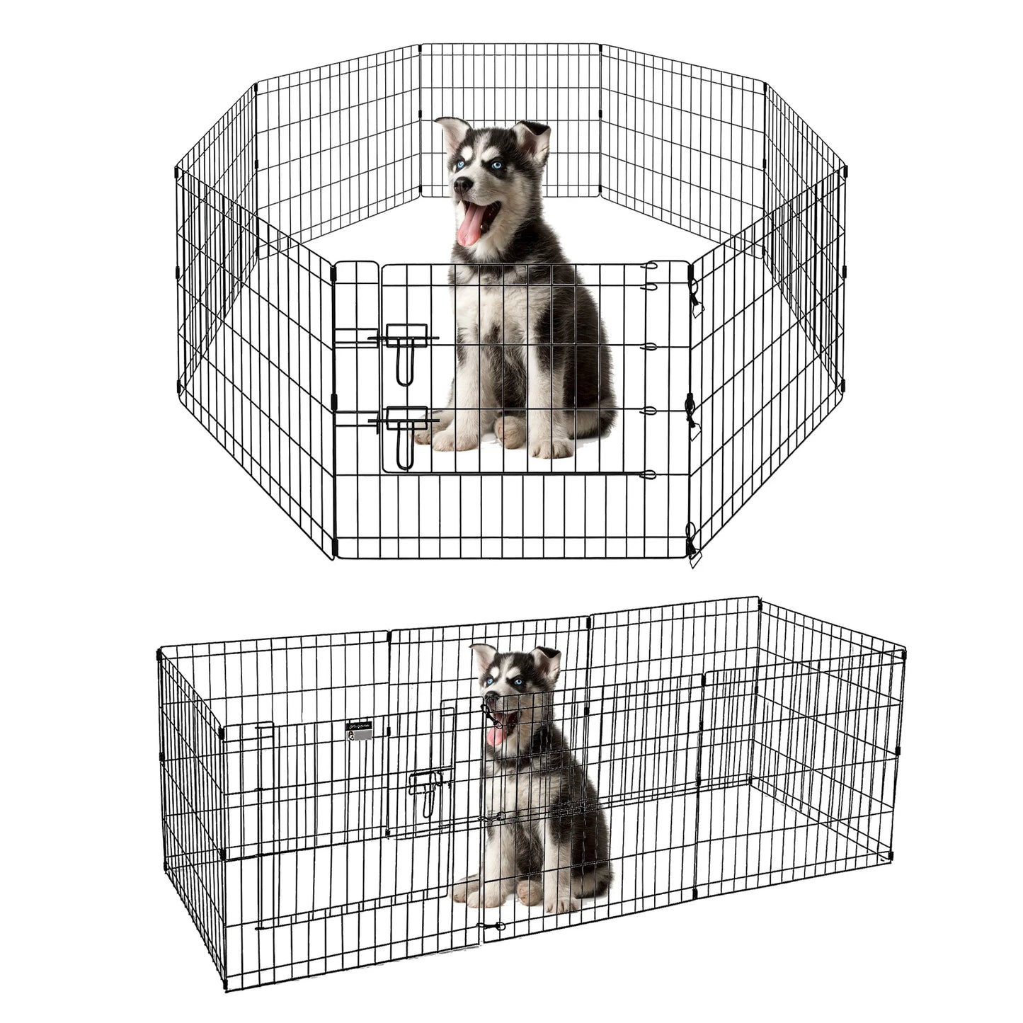 Foldable Metal Dog Playpen for Indoor Outdoor Easy Assembly
