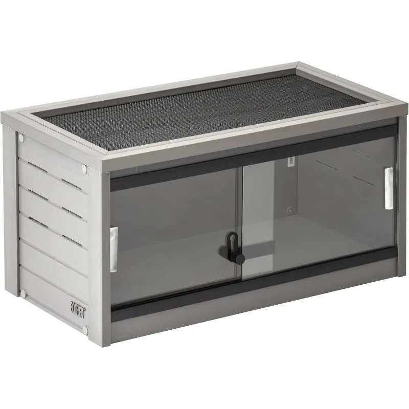 Pet ECOFLEX 24 Inch Small Mojave Reptile Habitat Enclosure Lounge Grey