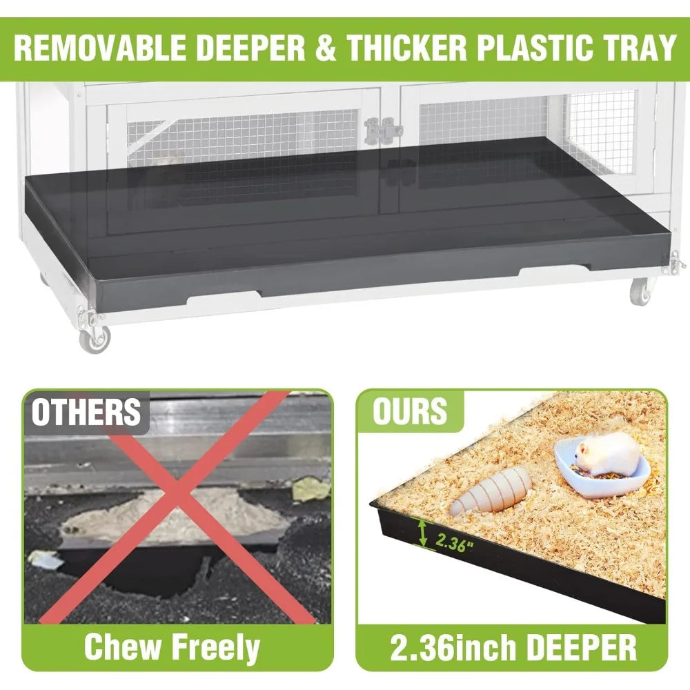 Two Story Guinea Pig Cage Chewing Toy Food Bowl Hideout