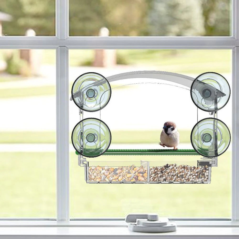Acrylic Window Bird Feeder With 4 Suction Cups For Outdoors