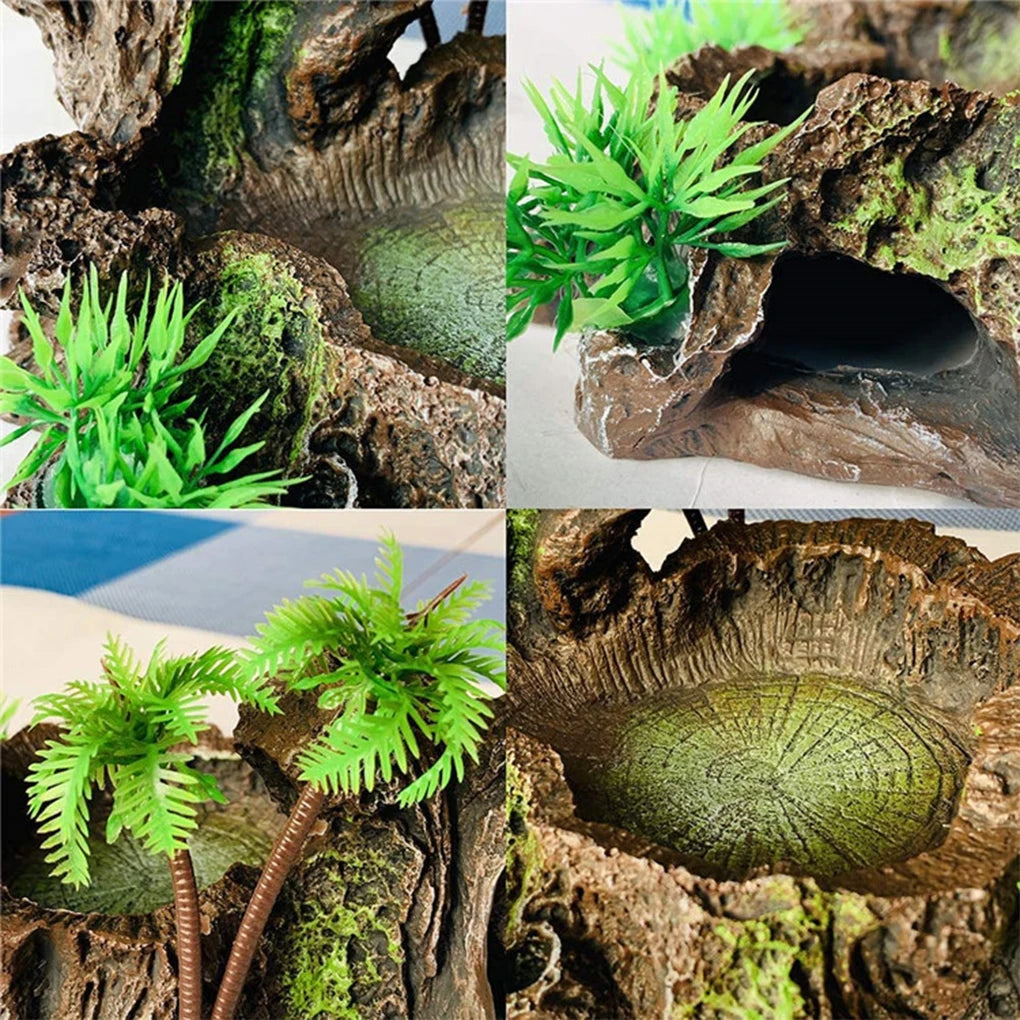 Stable And Sturdy Reptile Feeder Bowl Durable Resin Food And Water Dish For All Reptile Needs