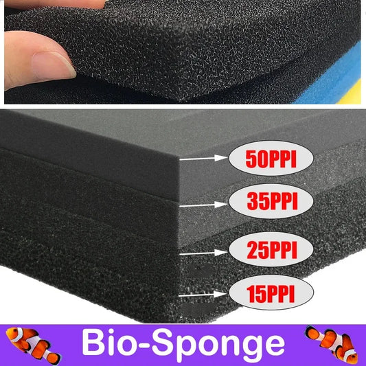 15 25 35 50ppi Aquarium Biochemical Cotton Filter Practical Aquarium Pond Foam Sponge Filter Black Multi-size Aquarium Supplies
