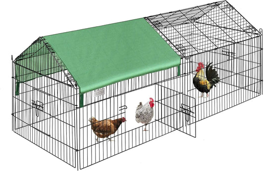 71” x 30” Foldable Outdoor Metal Coop Chicken Cage Enclosure