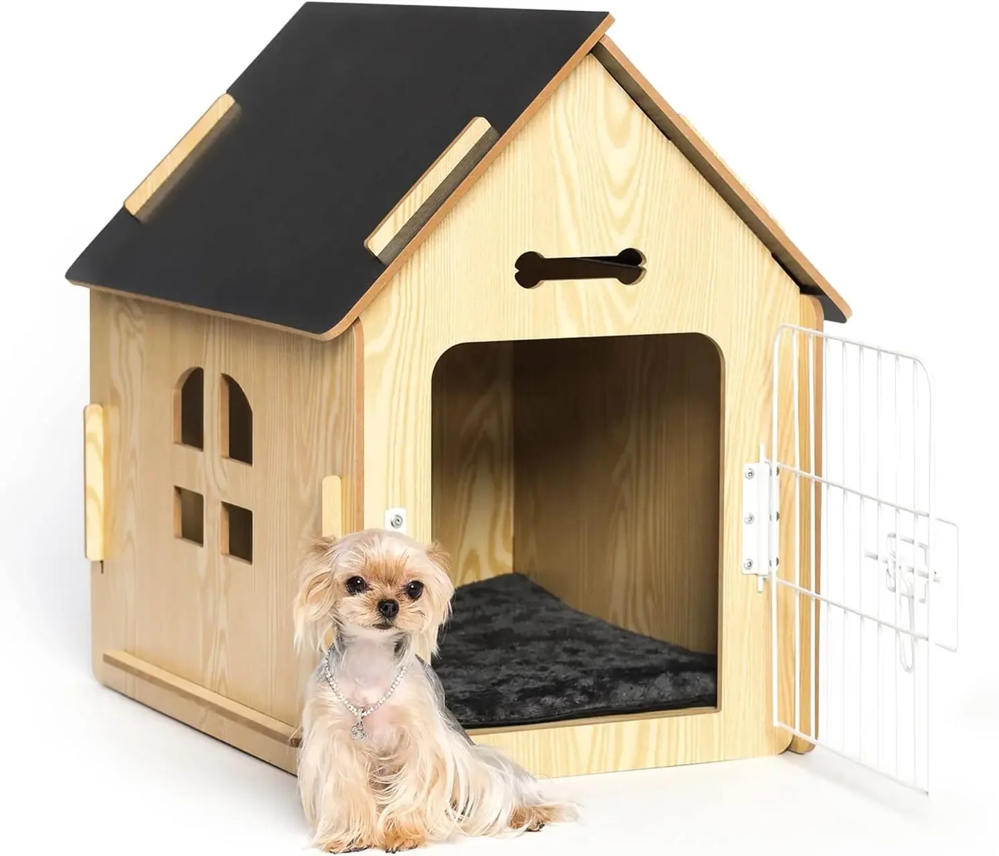 Dog House Indoor for Small Dogs or Cats Cozy Wooden Design Small Indoor Bed House