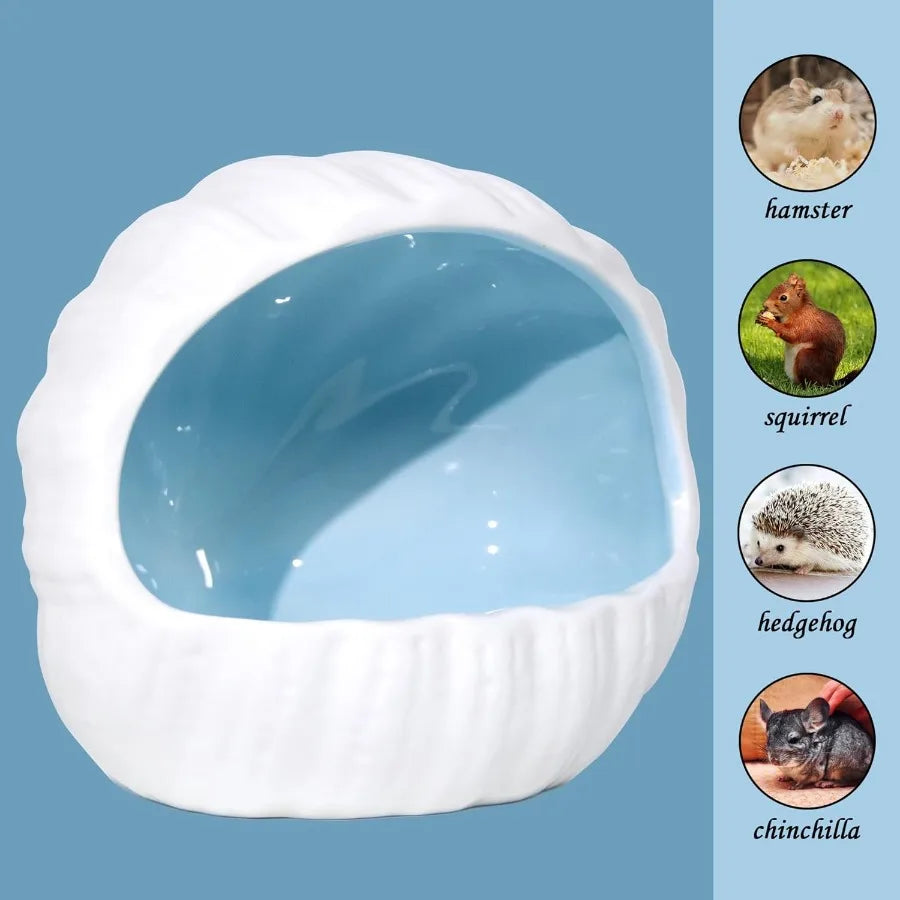 Ceramic Hamster Hideout And Guinea Pig House Sand Bath For Small Pets Durable Cage Accessory For Chewing And Comfort