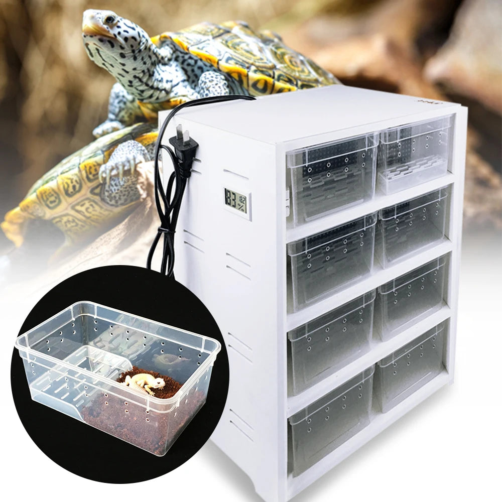 LOYALHEARTDY 8 Grid Reptile Enclosure Cage With Heating Pad