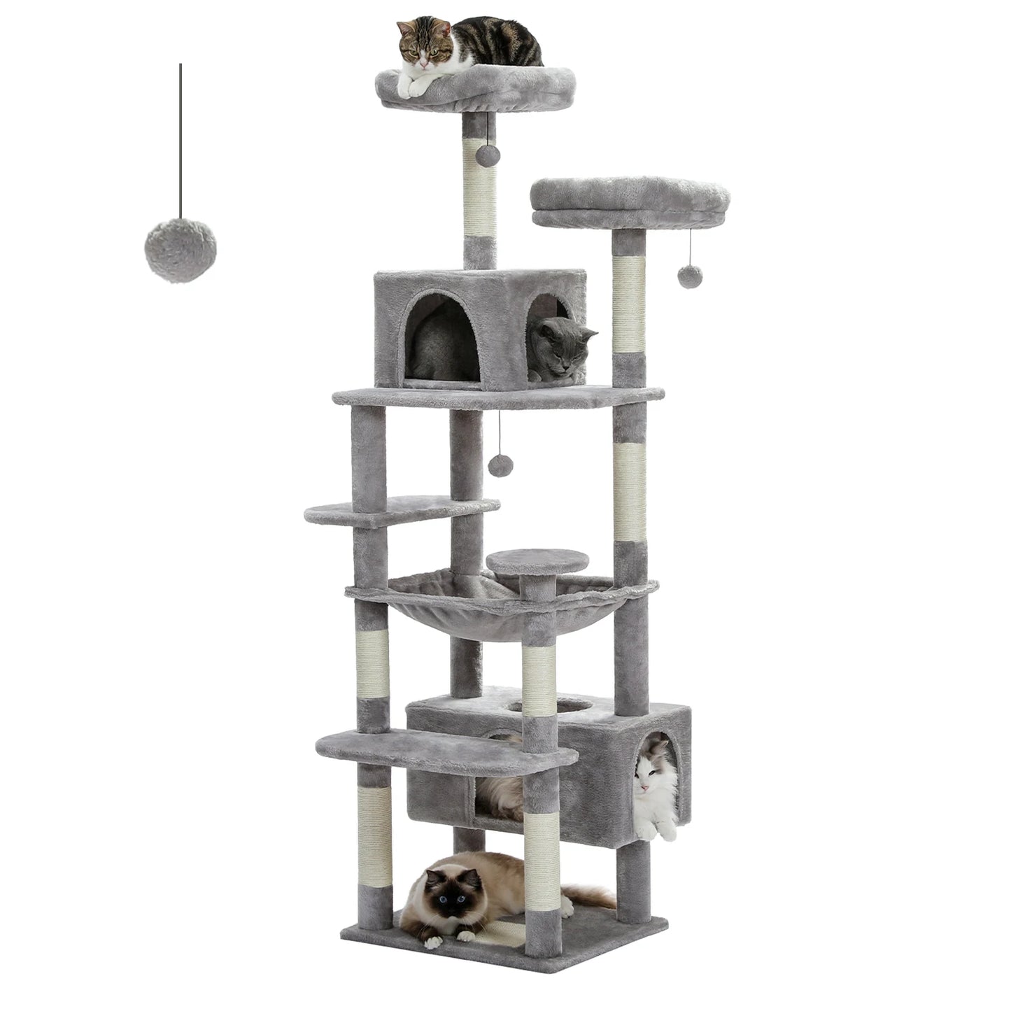 184cm Large Cat Tree For Indoor Cats With Scratching Posts