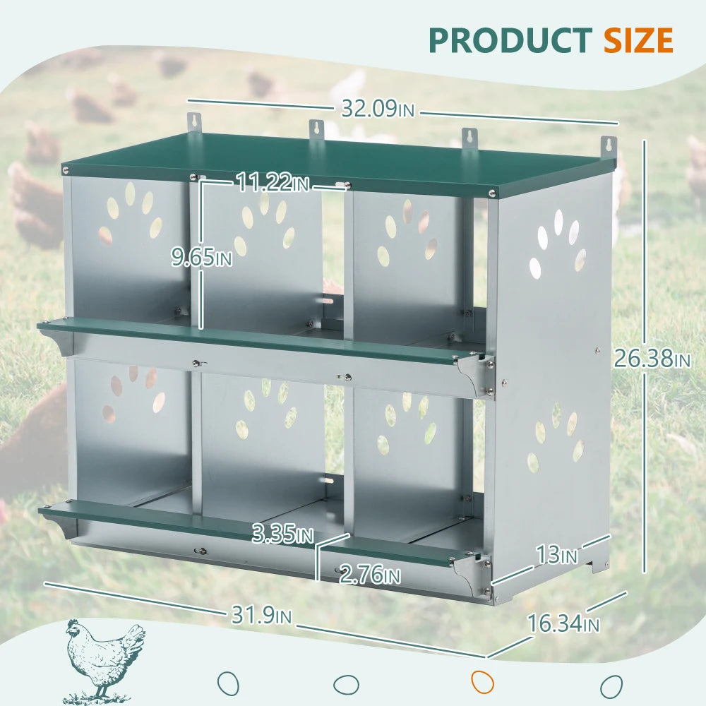 Chicken House 6 Chamber Metal Chicken House Galvanized Steel Hen House Chicken Coop Farm