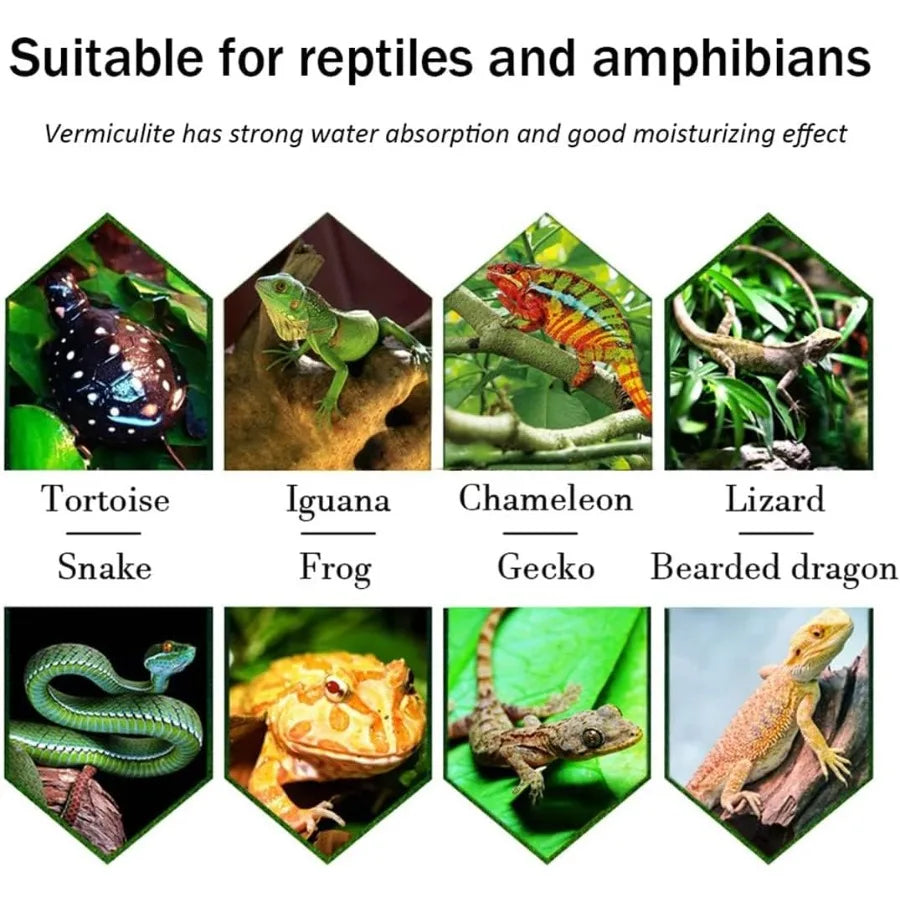 Reptile Substrate Vermiculite Bedding Moisture Retaining Terrarium Soil for Snake
