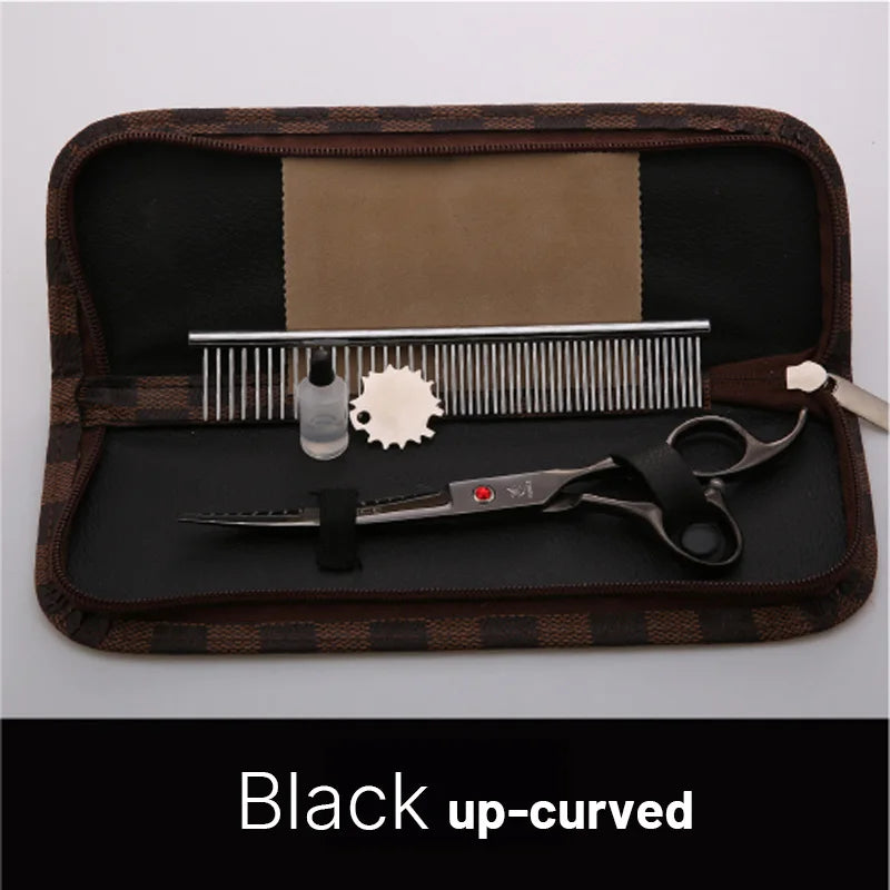 Fenice Classical Model Home Use 9CR Steel 6.5 Inch Rainbow And Black Dog Grooming Scissors Shears Set For Household Pet Owners