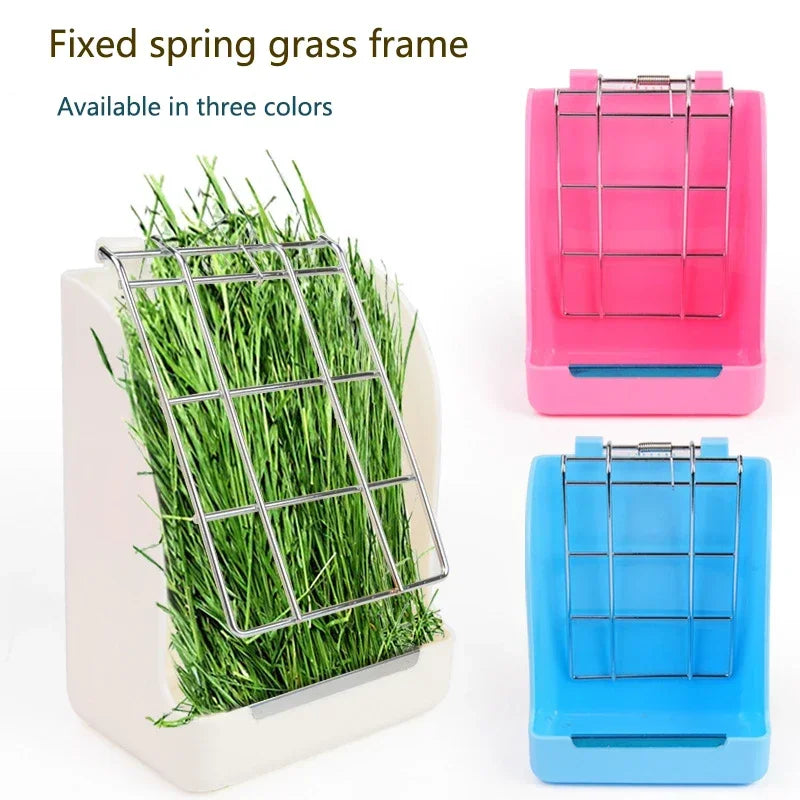 Rabbit Feeder Holder Hay Feeding Dispenser Container For Rabbit Guinea Pig Small Animals