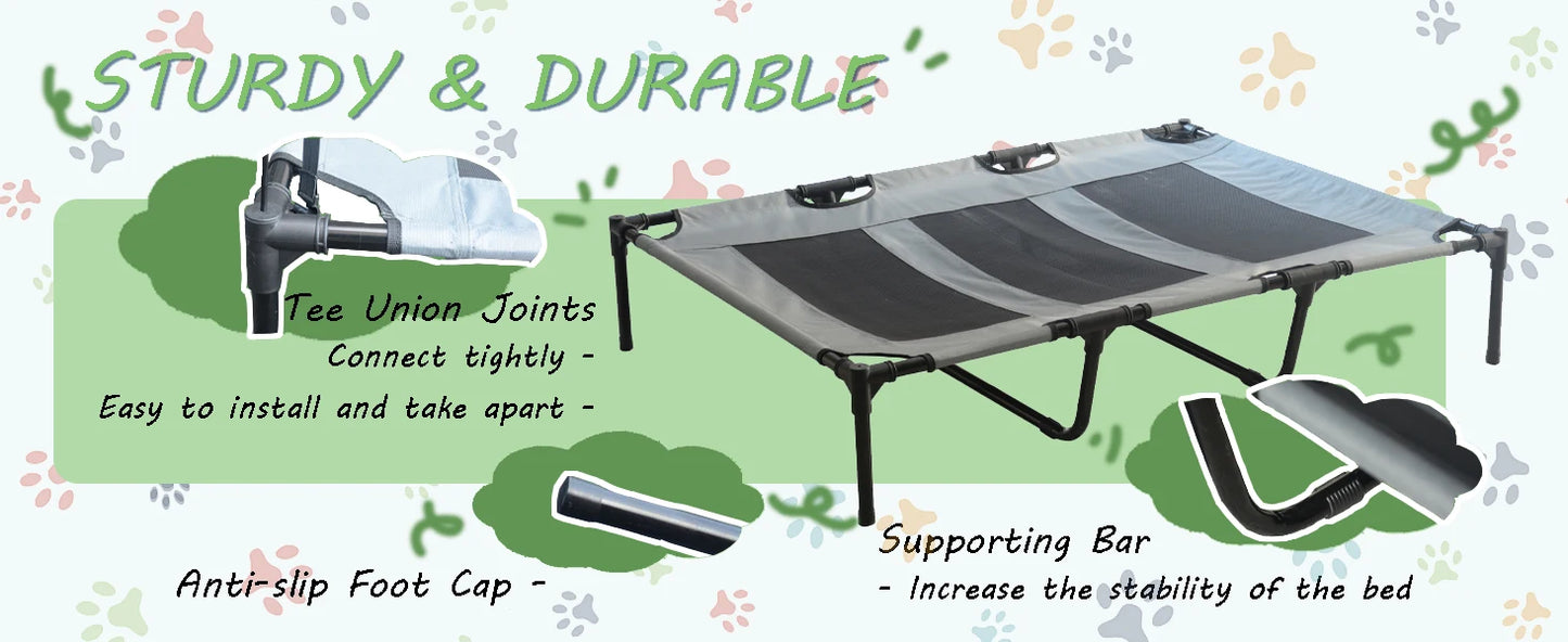 Dog Bed with Canopy Anti Scratch Oxford Fabric Summer Portable Cot