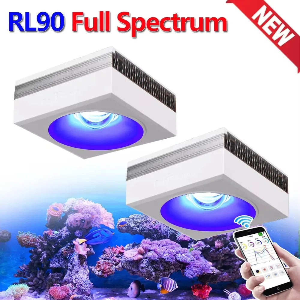 PopBloom WiFi Aquarium Light Full Spectrum For Reef And Saltwater 80 To 120 Cm