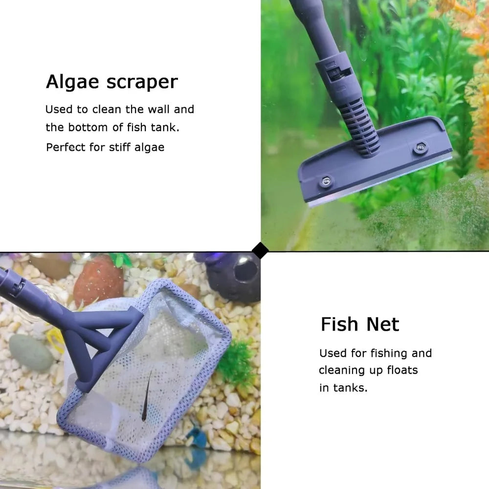 Aquaneat 6 in 1 Fish Tank Cleaning Tools Adjustable Handle