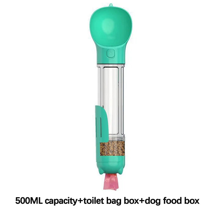Pet Companion Water Cup Multifunctional Toilet Shovel Garbage Bag Portable Water Bottle Dog Supplies Water Dispenser