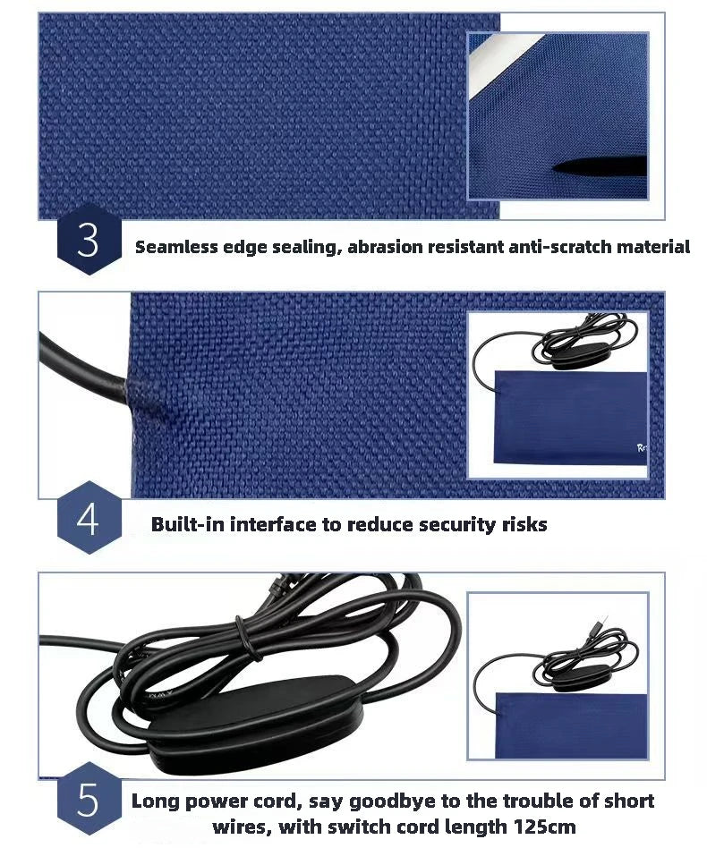Electric Thermostat Waterproof Terrarium Warmer With USB Plug Reptile Heating Pad 7.5W 5W 3.5W Seedling Controller 1.25 M Long