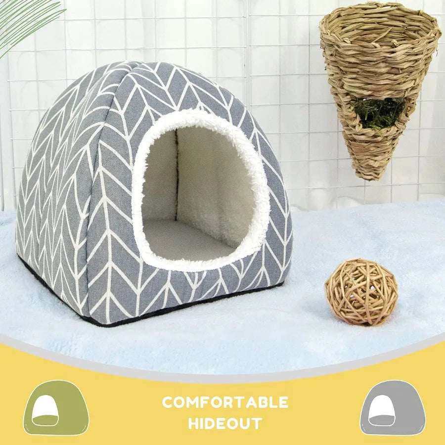2 Pack Gea Pig Hideout Bed for Rabbits and Other Small Pets