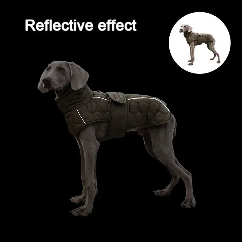 Winter Warm Reflective Snowsuit Down Jacket For Large Dogs