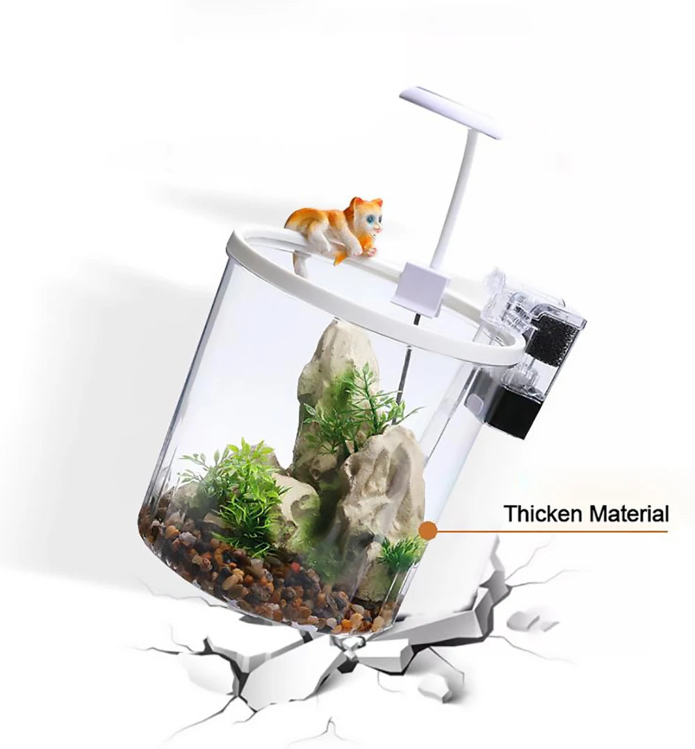 Ecological Goldfish Tank With Water Circulation Oxygenation And LED Lighting