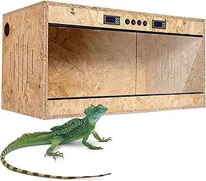 83 Gallon Solid Pine Framed Reptile Terrarium With High Clarity Glass And Smart Dual Thermostat Habitat Control
