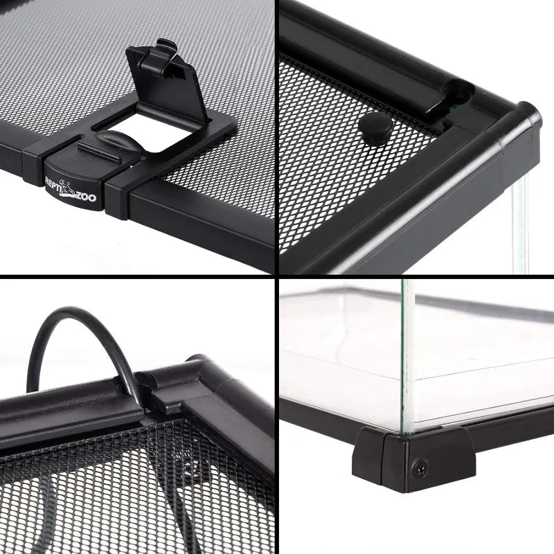 Full Glass 15 Gallon Reptile Tank with Top Screen Ventilation