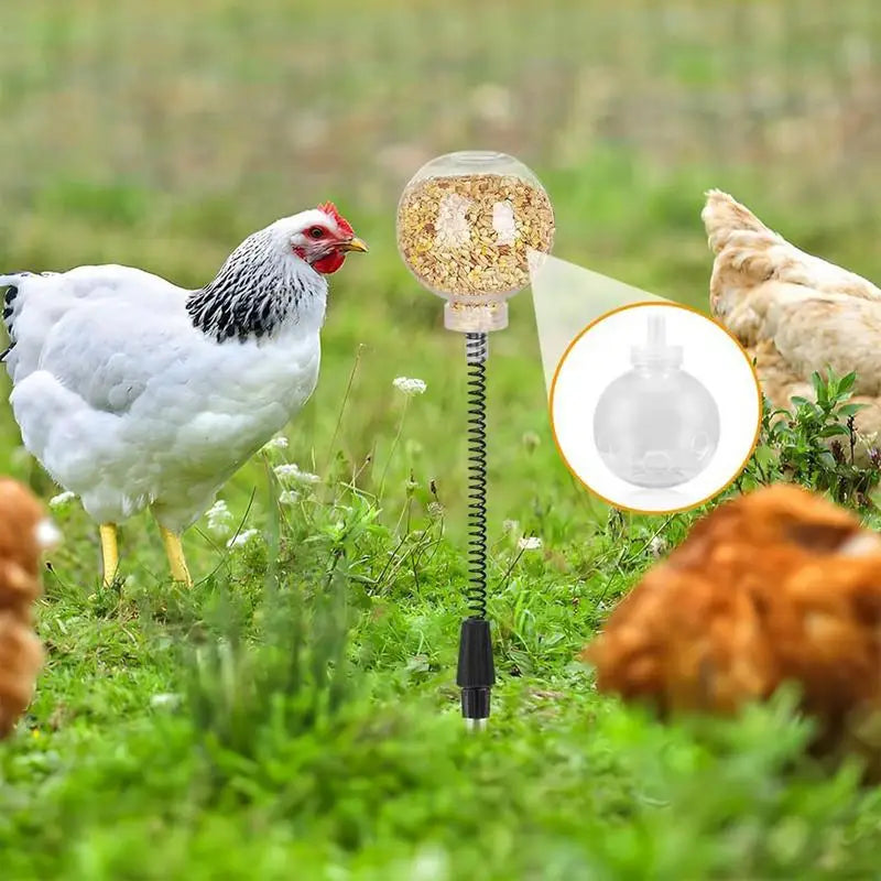 2pcs Chicken Swing Feeder Pecking Toy Funny Hens Feeding Supplies Poultry Treat Dispenser