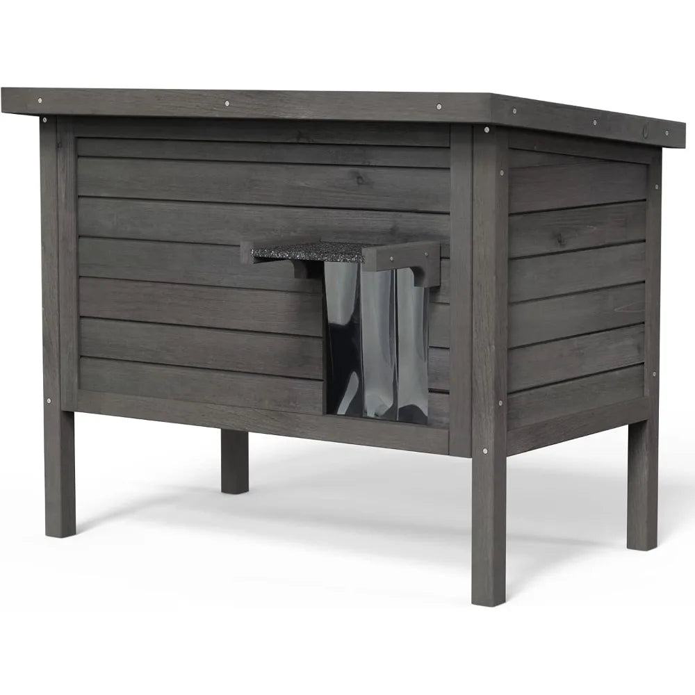 gdlf outdoor cat house feral cat enclosure 100% insulated all-round foam weatherproof solid wood large size for multiple felines