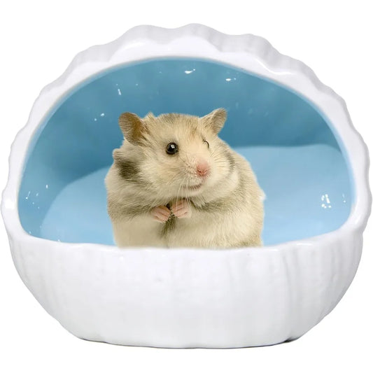 Ceramic Hamster Hideout And Guinea Pig House Sand Bath For Small Pets Durable Cage Accessory For Chewing And Comfort