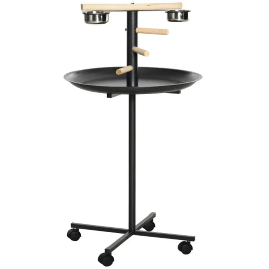 PawHut Bird Play Stand Portable Parrot Perch With Wheels