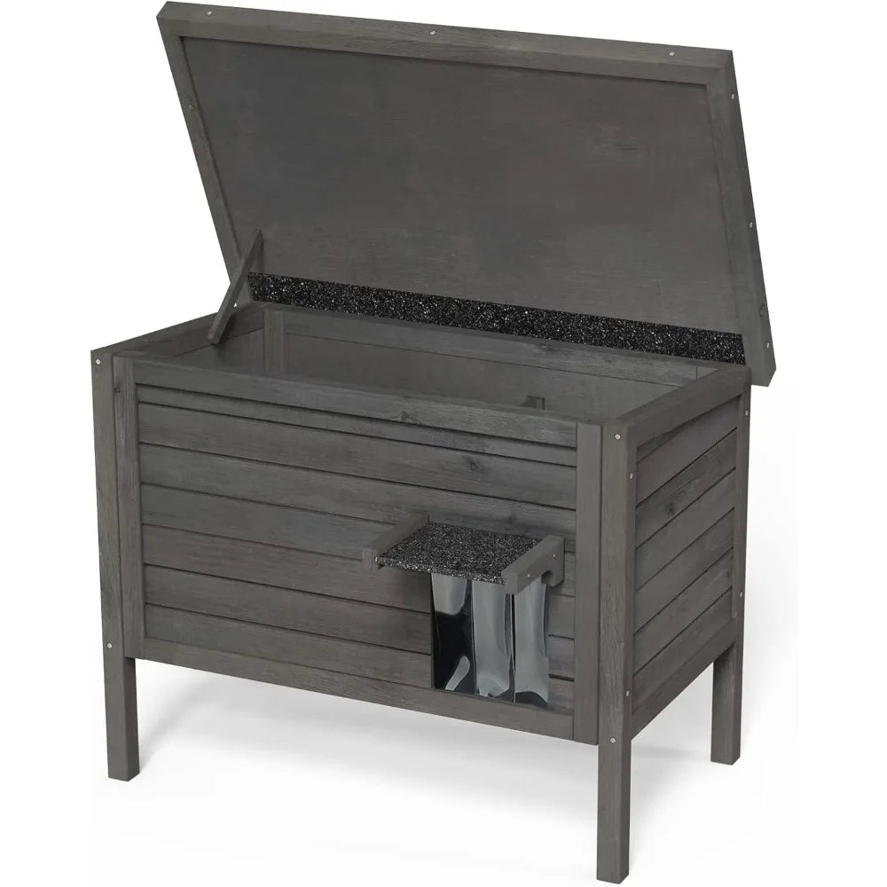 gdlf outdoor cat house feral cat enclosure 100% insulated all-round foam weatherproof solid wood large size for multiple felines