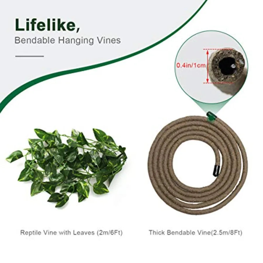 8ft Flexible Reptile Vines With Suction Cups Ideal For Chameleons Lizards Geckos
