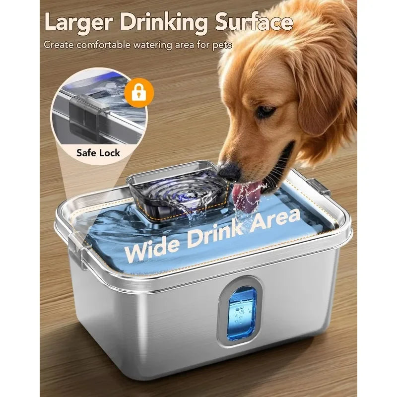 Dog Water Fountain for Large Dogs Stainless Steel 2 Gal
