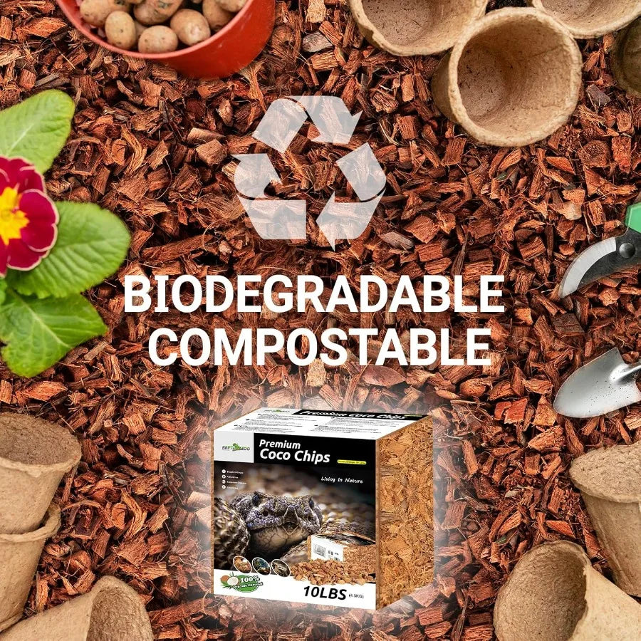 72 Quart Coconut Chip Substrate Reptile Bedding For Ball Pythons Geckos Frogs