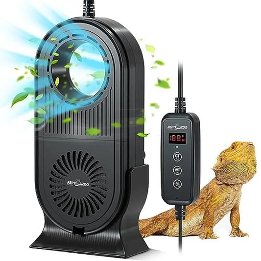 Reptile Glass Terrarium Air Purifier Carbon Filter Dehumidifier Cleaner with Timer Safe Living Environment for Bearded Dragons